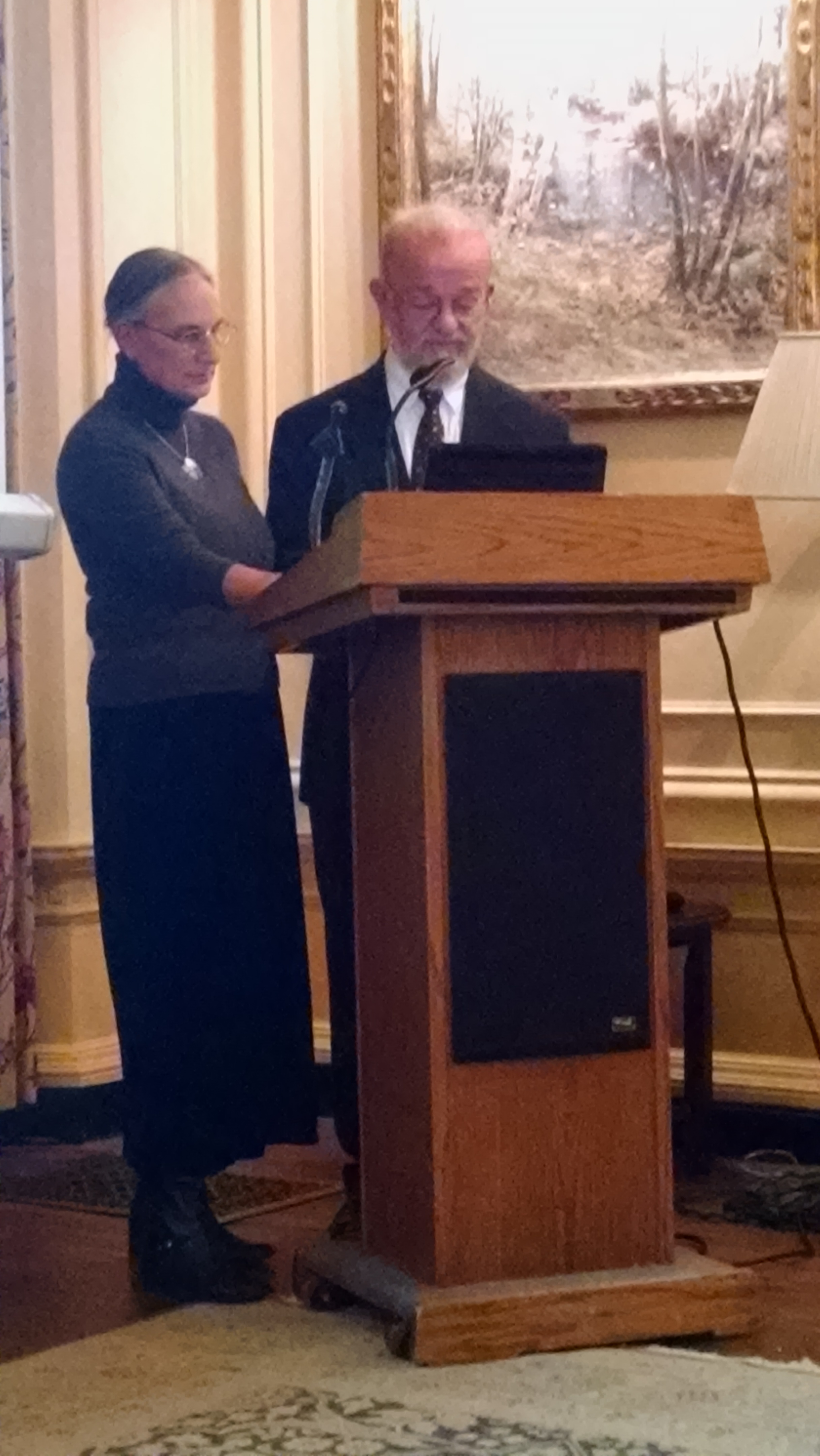 Karen and Dan talking at the Saint Botolph Club