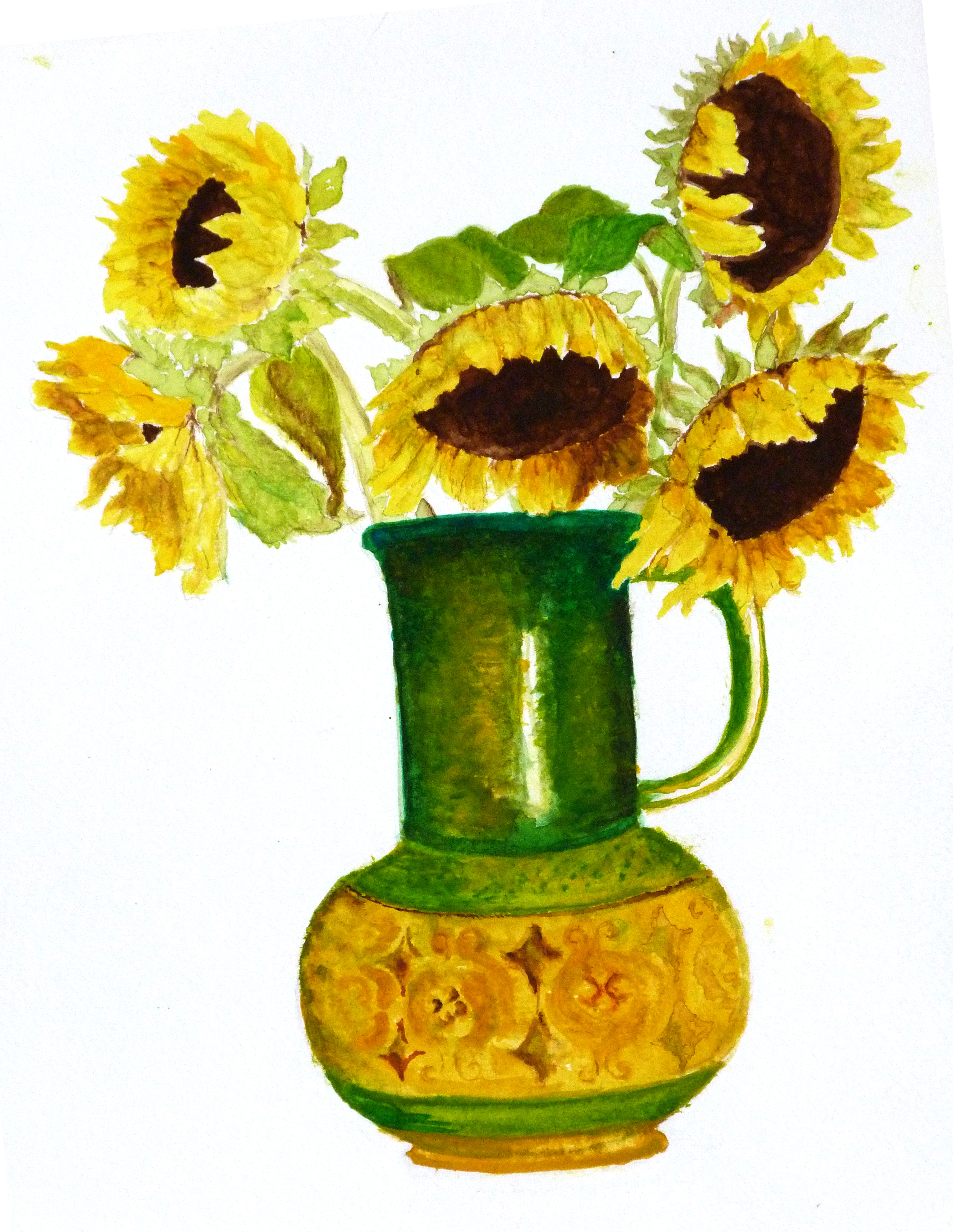 sunflowers inpottery pitcher